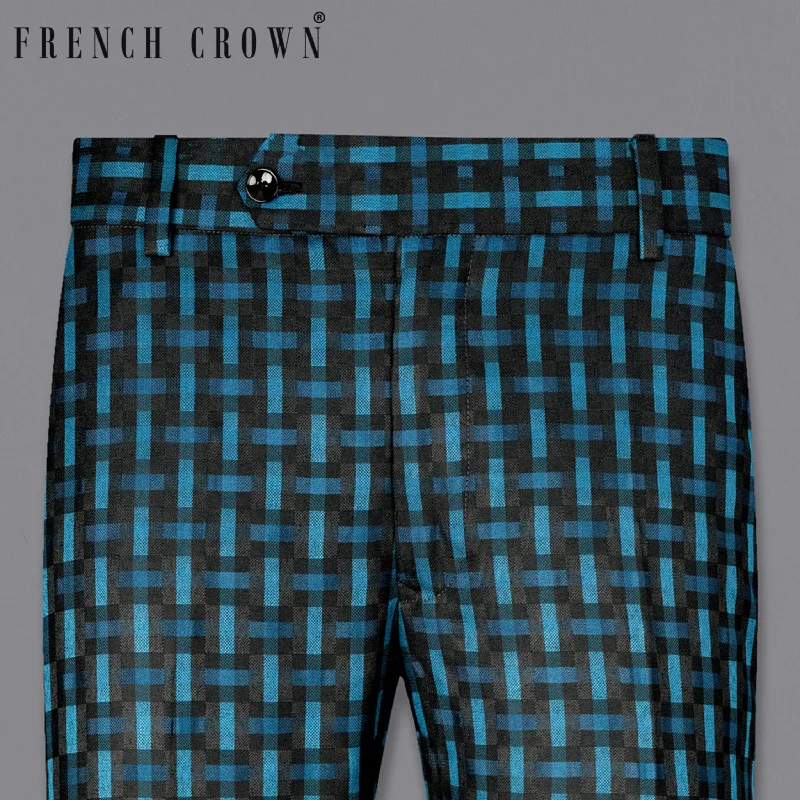 Cash Savings Jade Black with Glacier Blue Plaid Pant