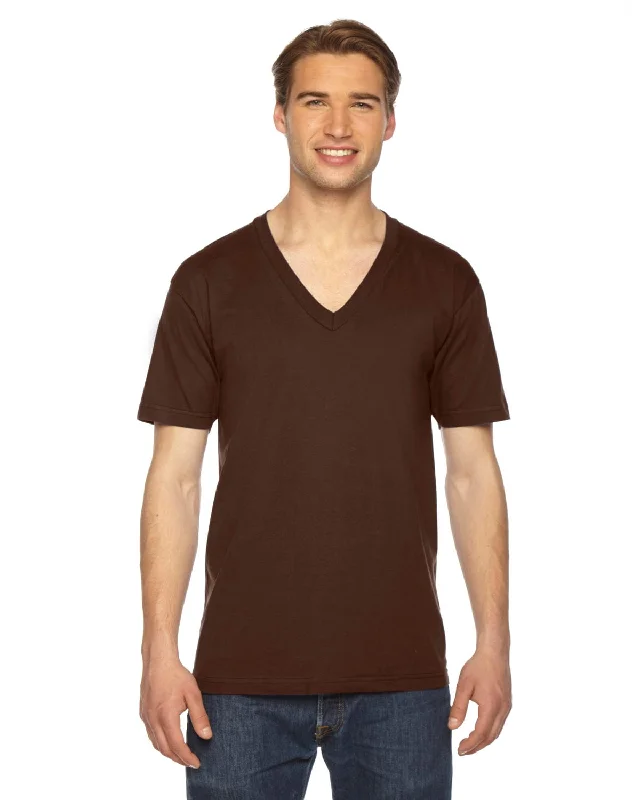 Online Exclusive American Apparel Unisex Fine Jersey Short Sleeve V-Neck T-Shirt | Brown Online Exclusive American Apparel Unisex Fine Jersey Short Sleeve V-Neck T-Shirt | Brown