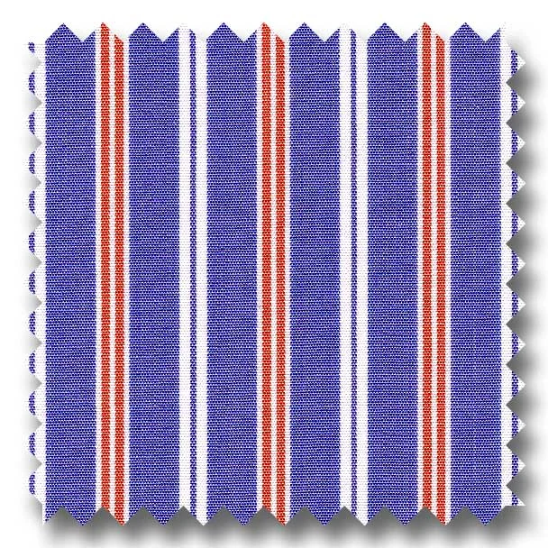 Massive Deals Navy and Red Stripe 2Ply Broadcloth - Custom Dress Shirt