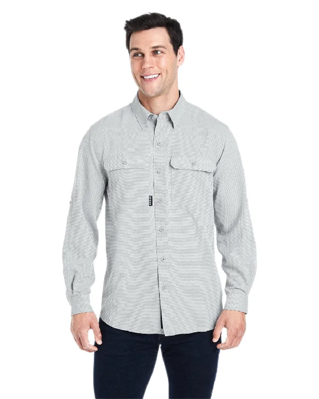 Doorbuster Deal Dri Duck Men's Crossroad Woven Shirt | Grey