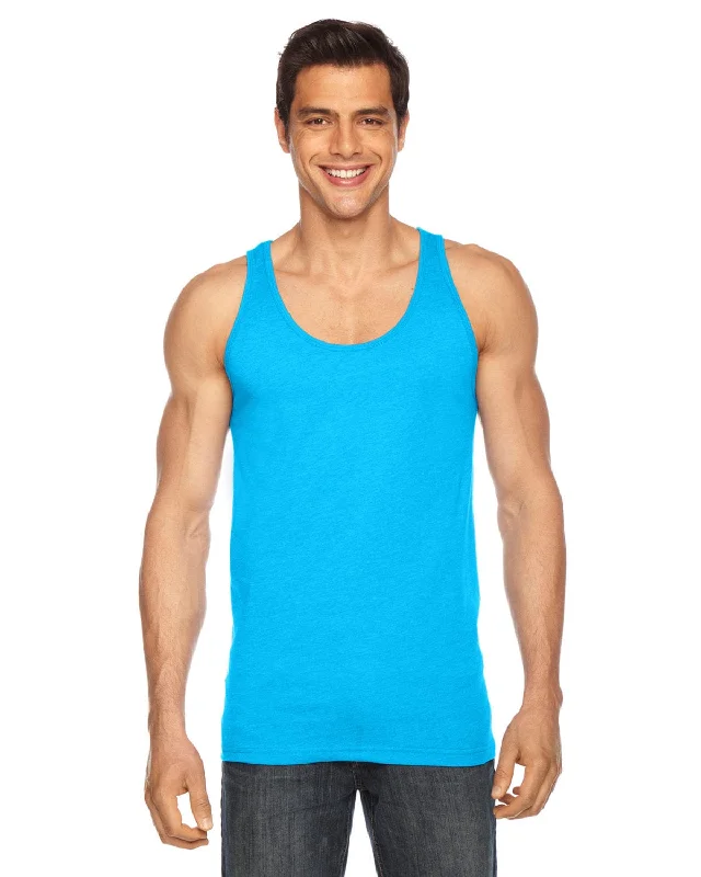 Reduced Rates American Apparel Unisex Poly-Cotton Tank | Neon Hthr Blue