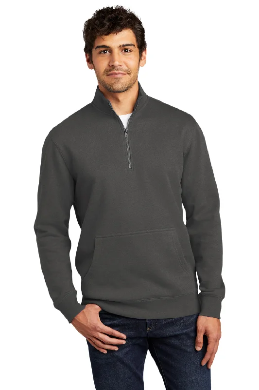 Weekend Discounts to Relish District Mens Very Important 1/4 Zip Sweatshirt w/ Pouch Pocket - Charcoal Grey