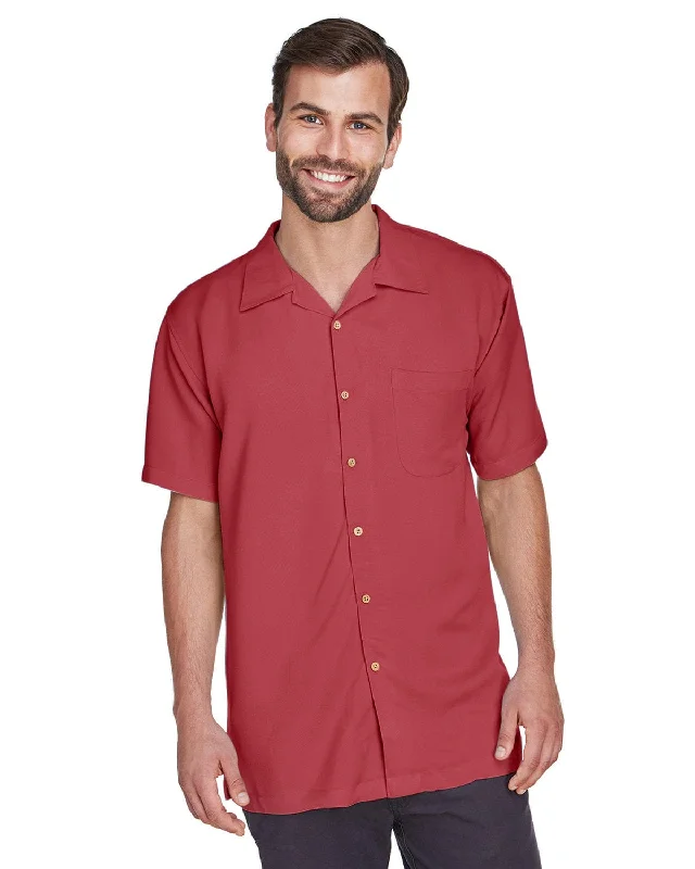 Instant Deal Harriton Bahama Cord Camp Shirt | Tile Red