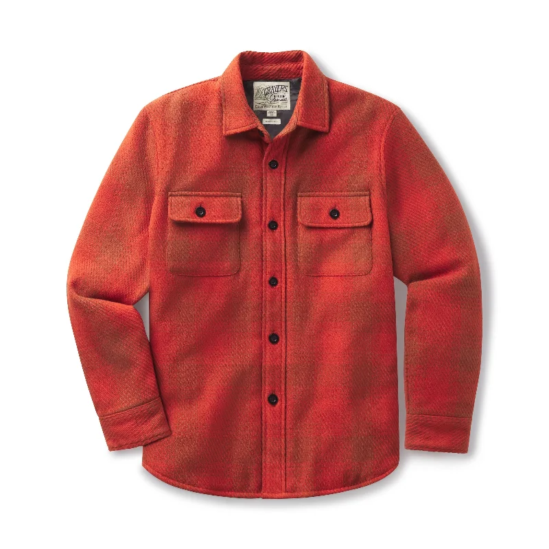 Take Advantage Brawny Twill Quilted Shirt Jacket - Rust