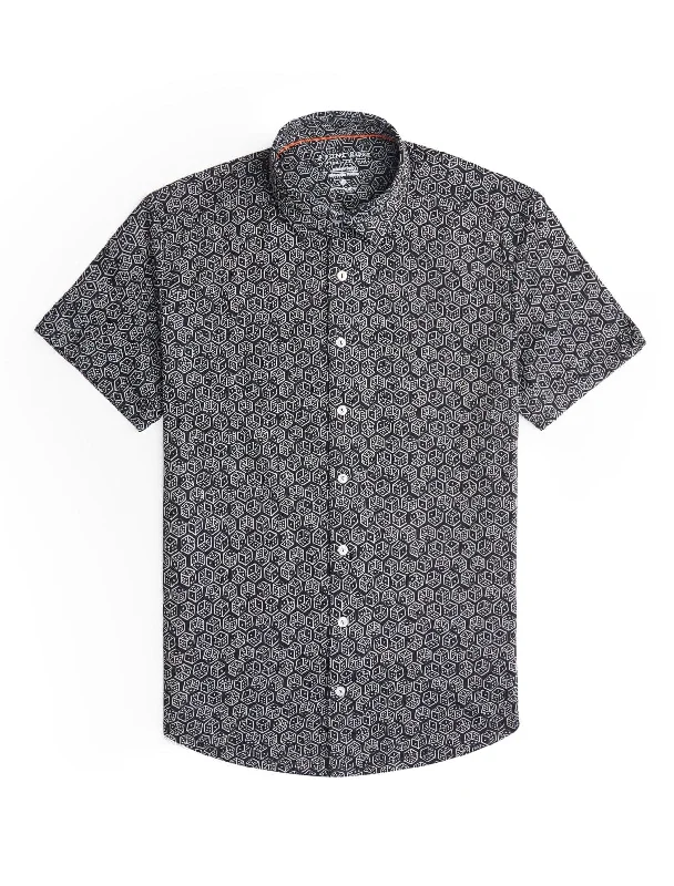 Shop and Save Black Dice Short Sleeve Print Shirt