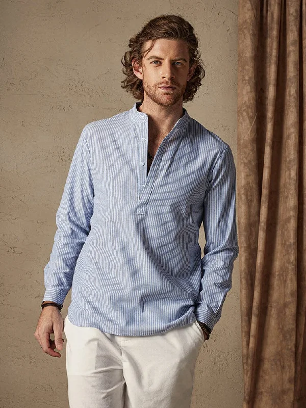 One-DAY Sale Cotton Linen Stripe Long Sleeve Shirts