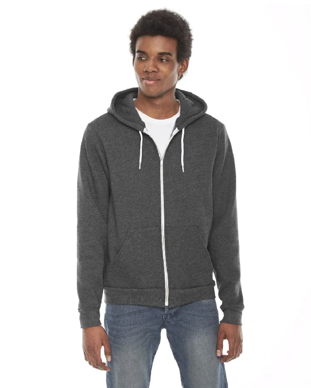 Weekend Deal American Apparel Unisex Flex Fleece Zip Hoodie | Dk Heather Grey