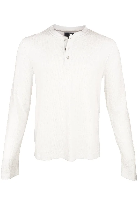 Don't Wait Luchiano Visconti Jacquard Henley - White