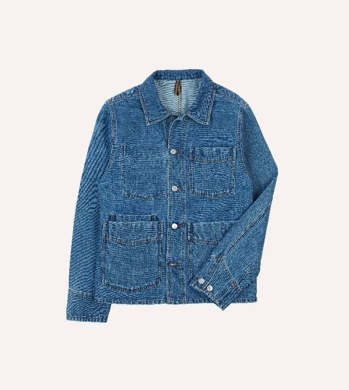 Massive Deals Bleach Wash Denim Work Jacket