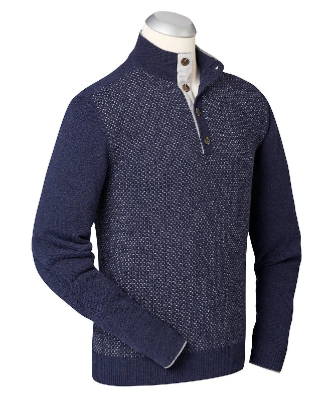 Weekend Discounts to Snag Box Jacquard Button Placket Sweater