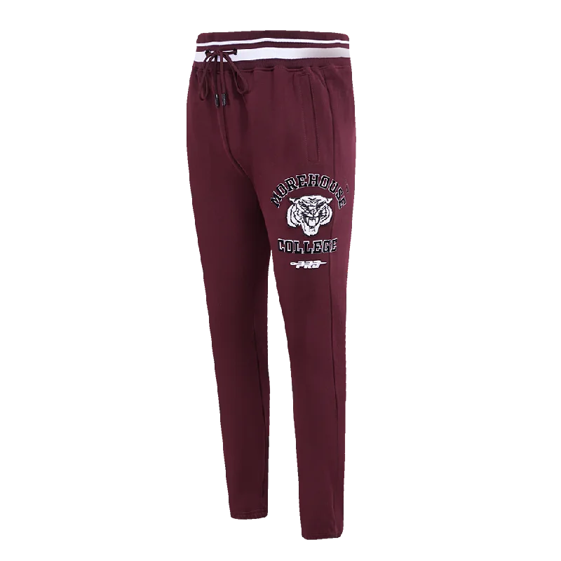 Special Price MOREHOUSE COLLEGE CLASSIC MEN'S STACKED LOGO SWEATPANT (WINE)