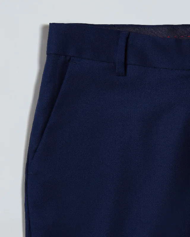 Price Drop Exquisite Blended Wool Dress Pants - Navy