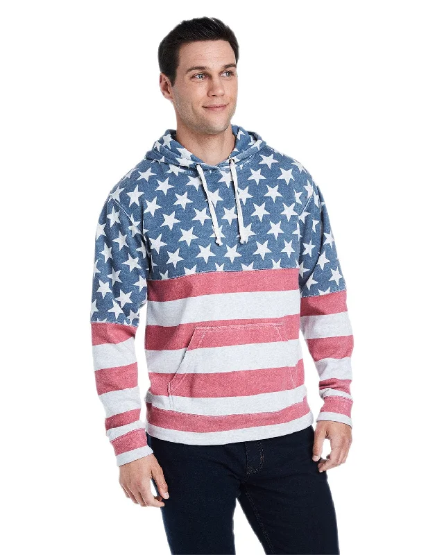 Referral Discount J America Unisex Triblend Pullover Hoodie | Star Strp Trbln