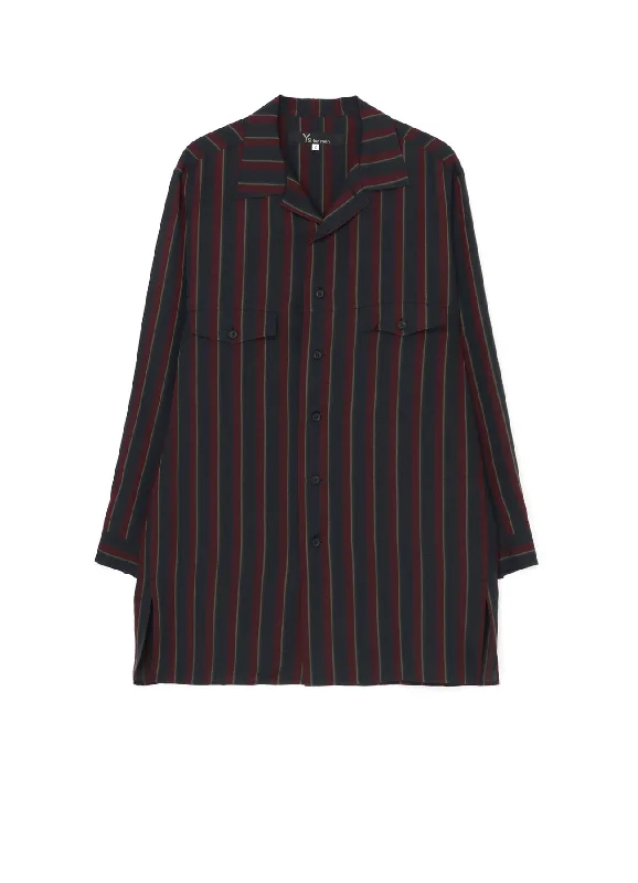 Great Deal CUPRA STRIPE PIGMENT BLOUSE WITH FLAP POCKET