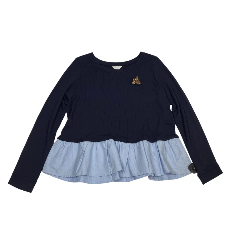 Unmissable Offer Top Long Sleeve By Crown And Ivy In Navy, Size: Xlp
