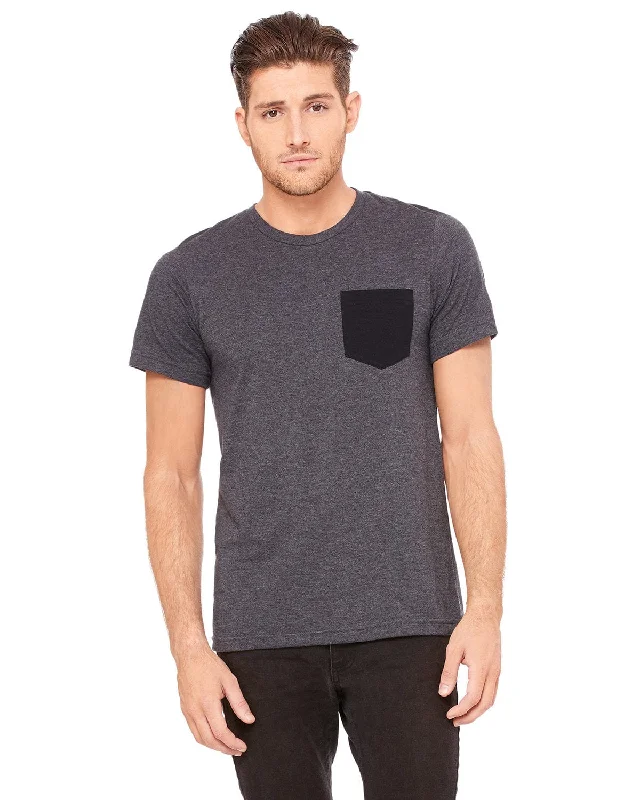 Weekend Savings Extravaganza Bella+Canvas Jersey Pocket T-Shirt | Dk Gry Hthr/ Blk