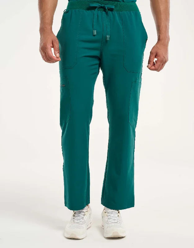 Great Bargain Essential Multi-Pocket Scrub Pants - Harbour Green