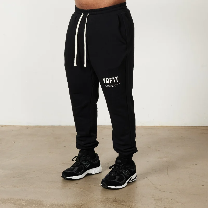 Bargain Alert Vanquish VQFIT Distressed Print Black Tapered Sweatpants