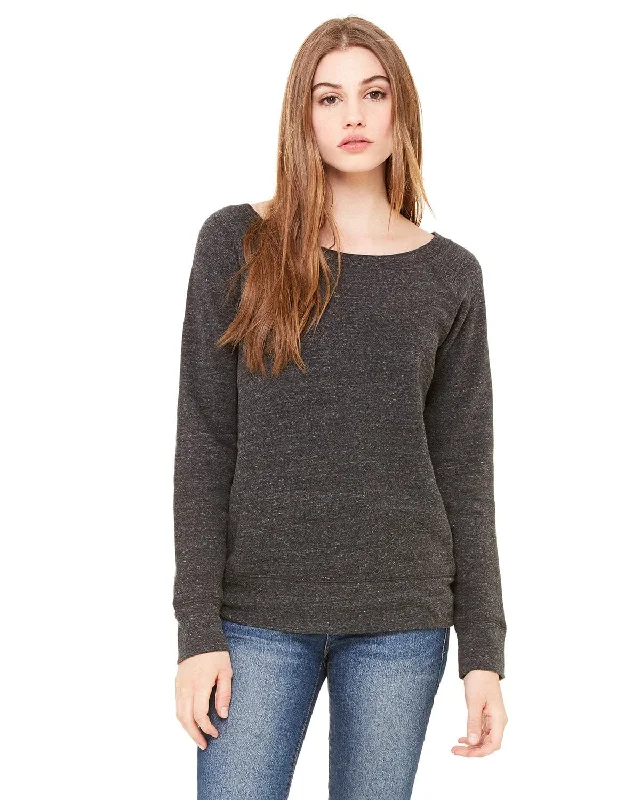Buy Now Bella+Canvas Ladies Triblend Sponge Fleece Wide Neck Sweatshirt | Char-black Trib Buy Now Bella+Canvas Ladies Triblend Sponge Fleece Wide Neck Sweatshirt | Char-black Trib