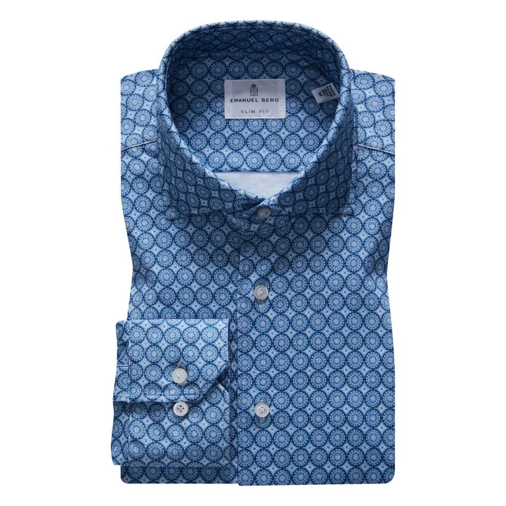 Weekend Specials to Grab Modern 4Flex Stretch Knit Shirt SF18233 Medium Blue