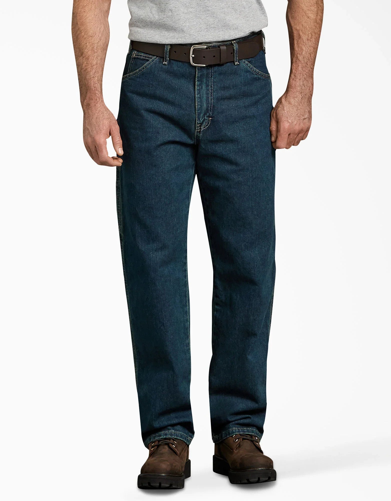 Act Now Dickies Men's Relaxed Fit Carpenter Denim Jean_Tinted Heritage Khaki