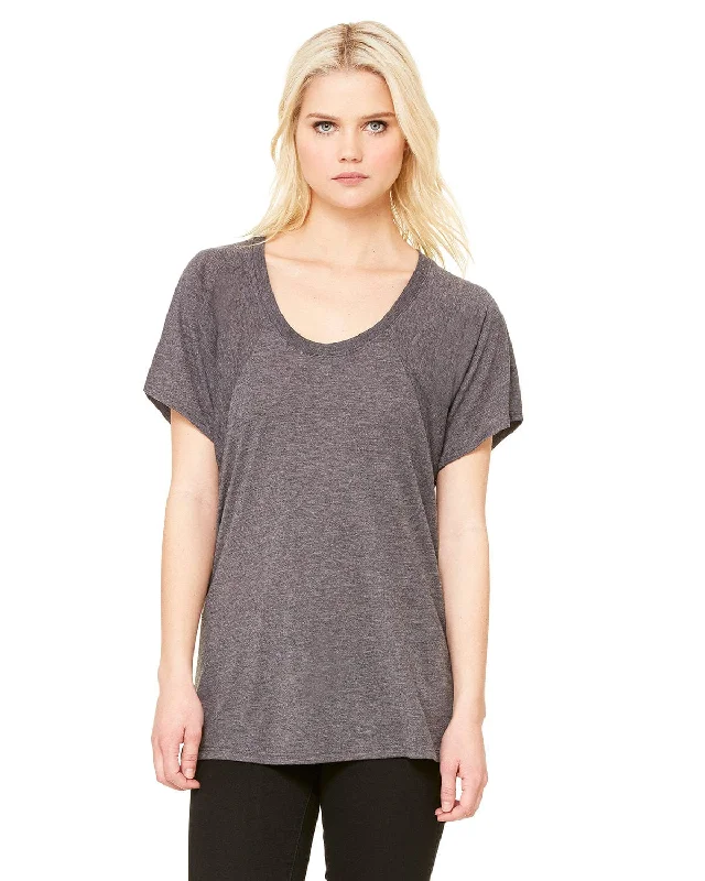 Exclusive Deal Bella+Canvas Ladies Flowy Raglan T-Shirt | Drk Grey Heather