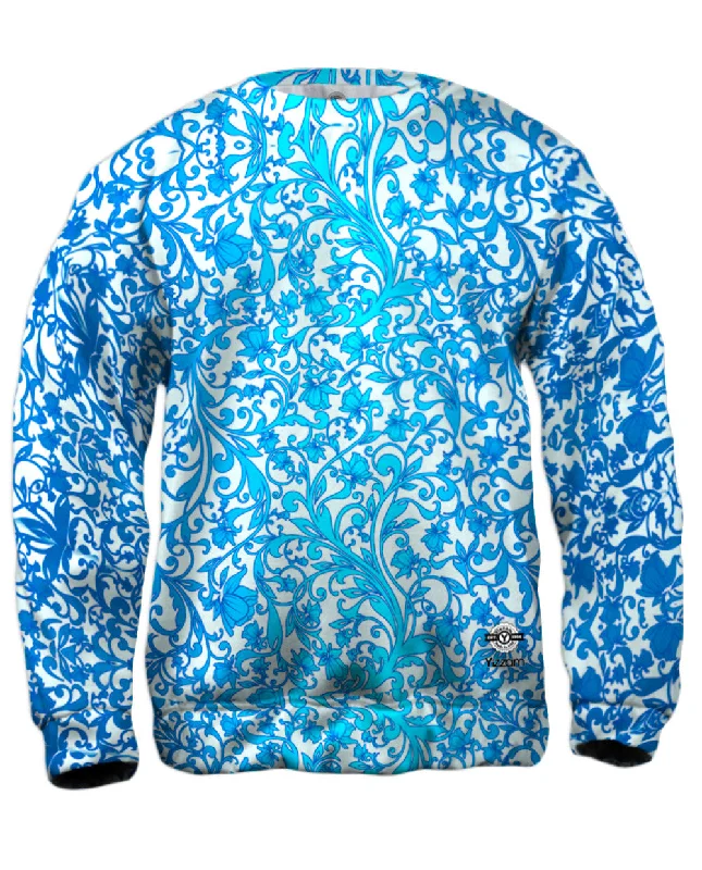 Weekend Specials to Celebrate Swirl Flower Navy Turquoise Pattern