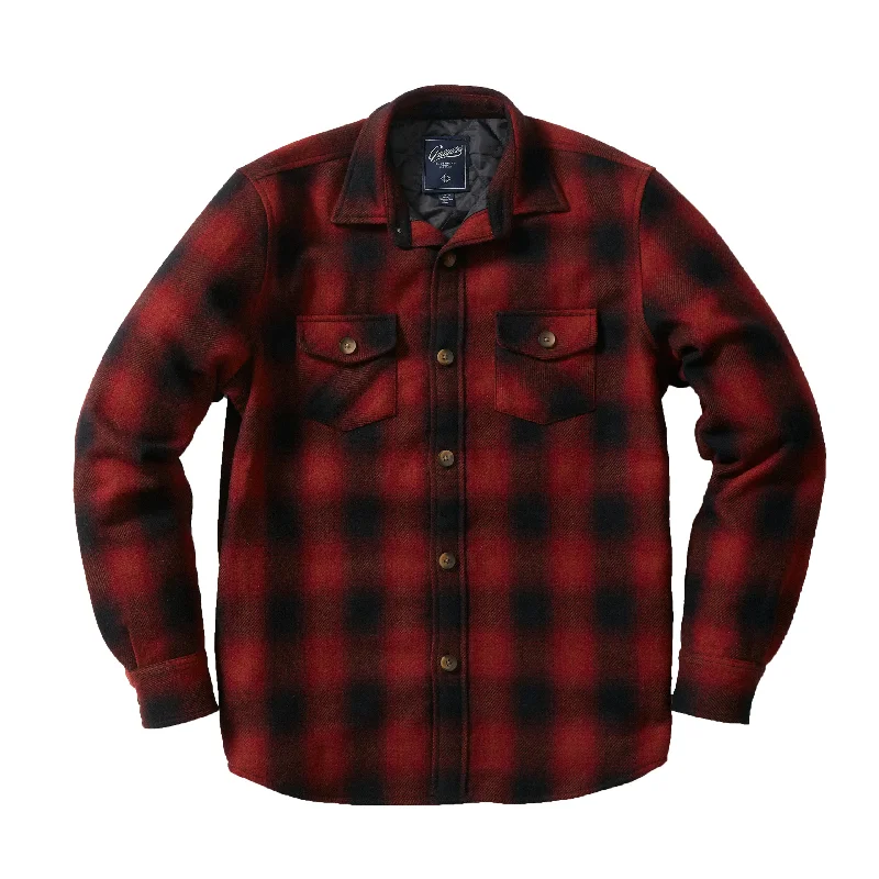 Weekend Sale: Don't Miss Out Retro Wool Padded Shirt Jacket - Red Ombre (Final Sale) Weekend Sale: Don't Miss Out Retro Wool Padded Shirt Jacket - Red Ombre (Final Sale)