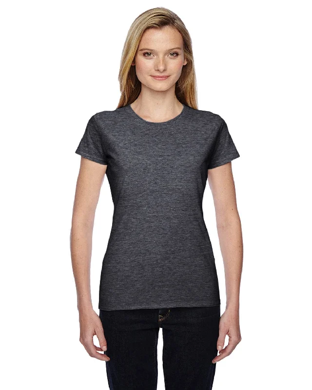 Must-Have Deals Fruit of the Loom Ladies 100% Sofspun Cotton Junior Crew T-Shirt | Charcoal Heather