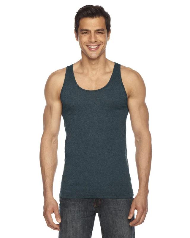 Sale Alert American Apparel Unisex Poly-Cotton Tank | Black Aqua