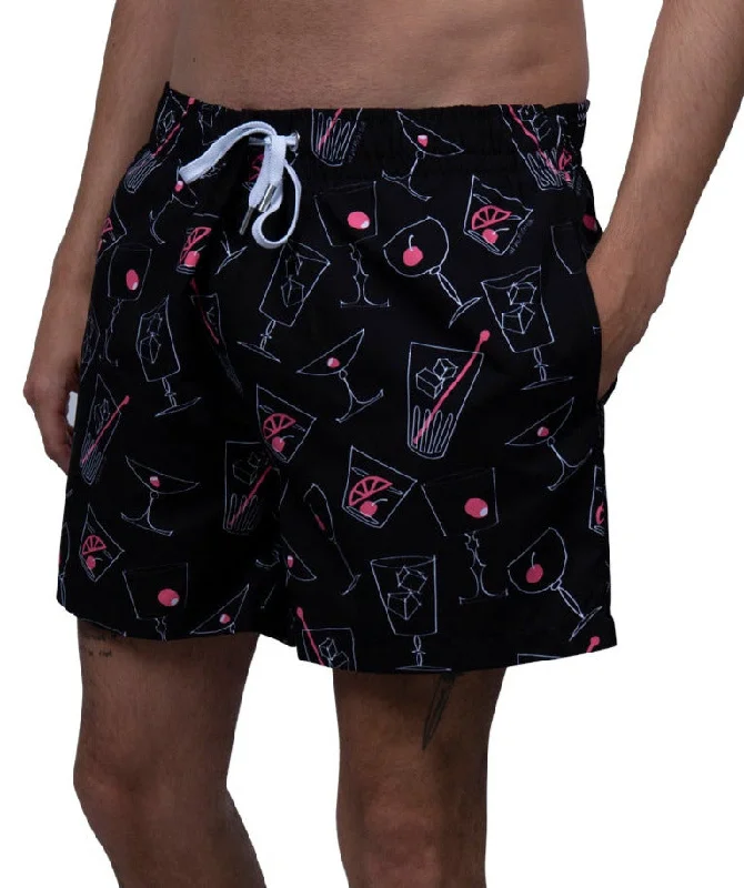 Discount Mania Swim Shorts Cocktails - Black