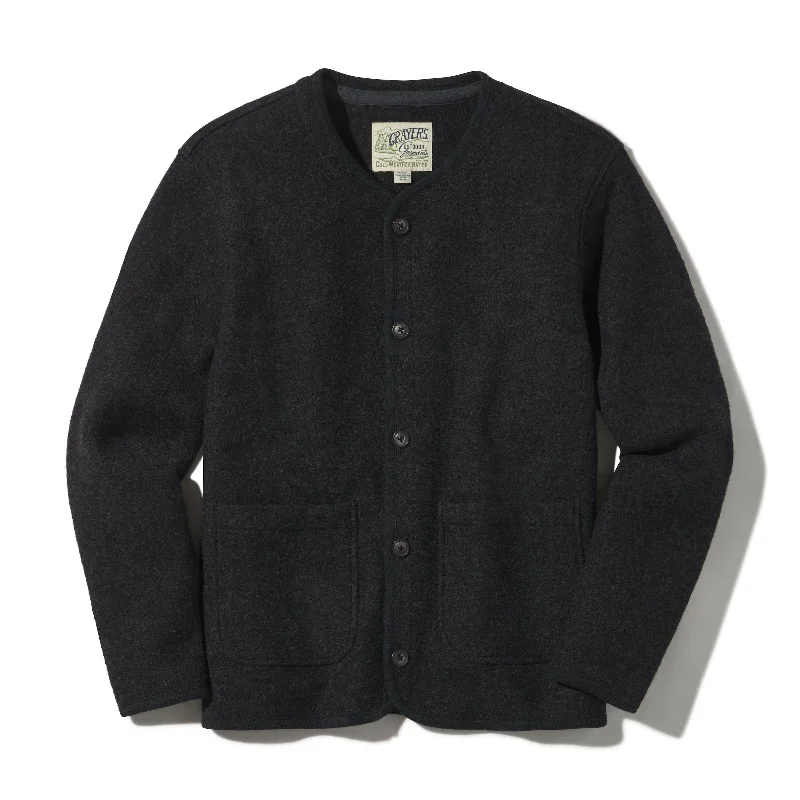 Super Bargain Burnham Knitted Boiled Wool Liner Jacket - Charcoal