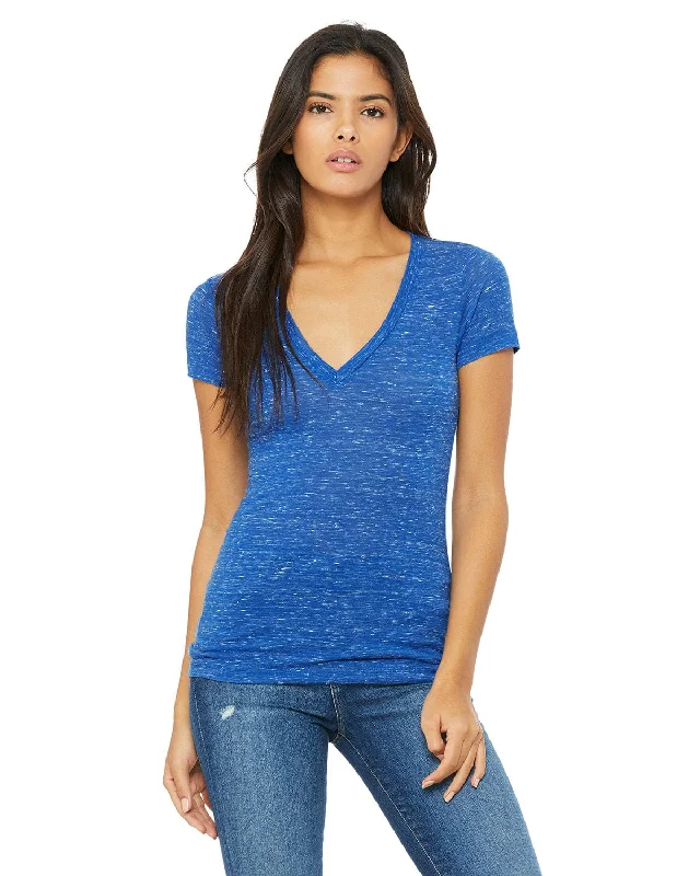 Weekend Bargains to Snag Bella+Canvas Ladies Deep V-Neck T-Shirt | True Royal Mrble