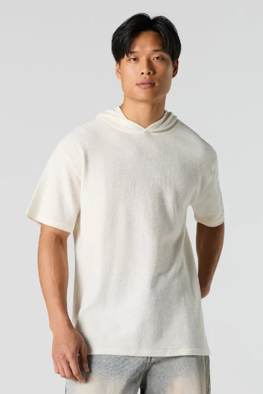 Act Fast Textured Short Sleeve Hoodie