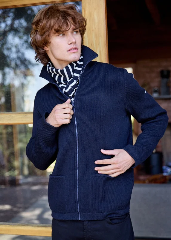 Flash Deal QUIBERON - High Collar Knit Jacket (NAVY)