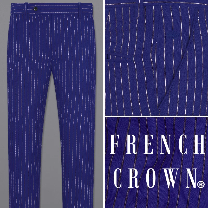Overstock Sale Violet Striped Wool Rich Pant