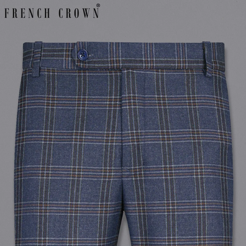 Special Savings Licorice Blue Plaid heavyweight tweed Wool Rich Pant