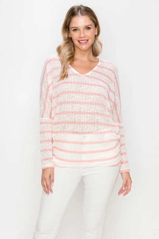 Weekend Specials to Cherish STRIPED LOOSE KNIT DOLMAN SWEATER
