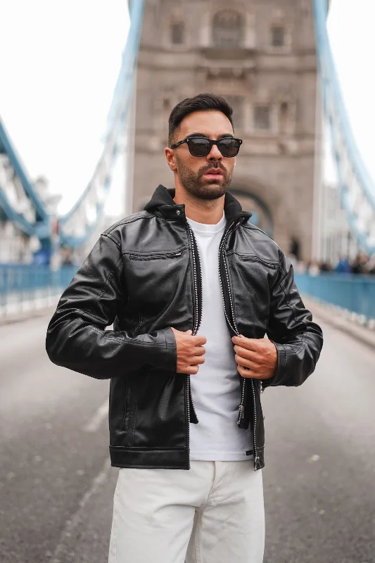 Weekend Specials to Love Vintage Faux Leather Jacket - Black