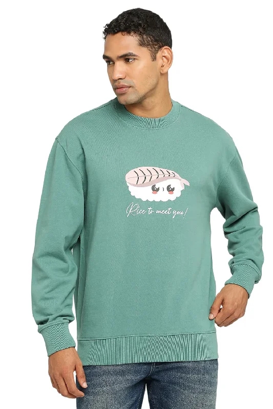 Hurry In Comfort Fit Cotton Non Brushed Fleece Pullover Sweatshirt