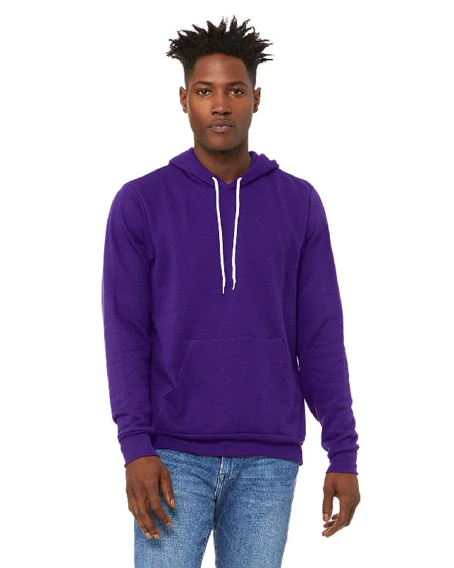 Closeout Bella+Canvas Unisex Sponge Fleece Pullover Hoodie | Team Purple