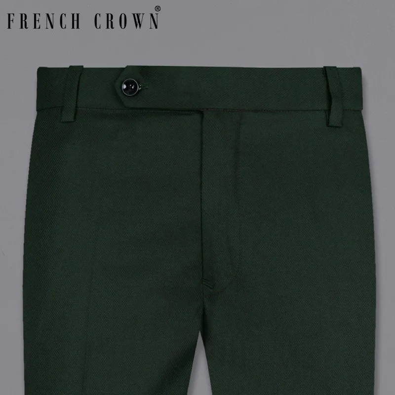 Best Bargains Celtic Green Textured Wool Rich Pant