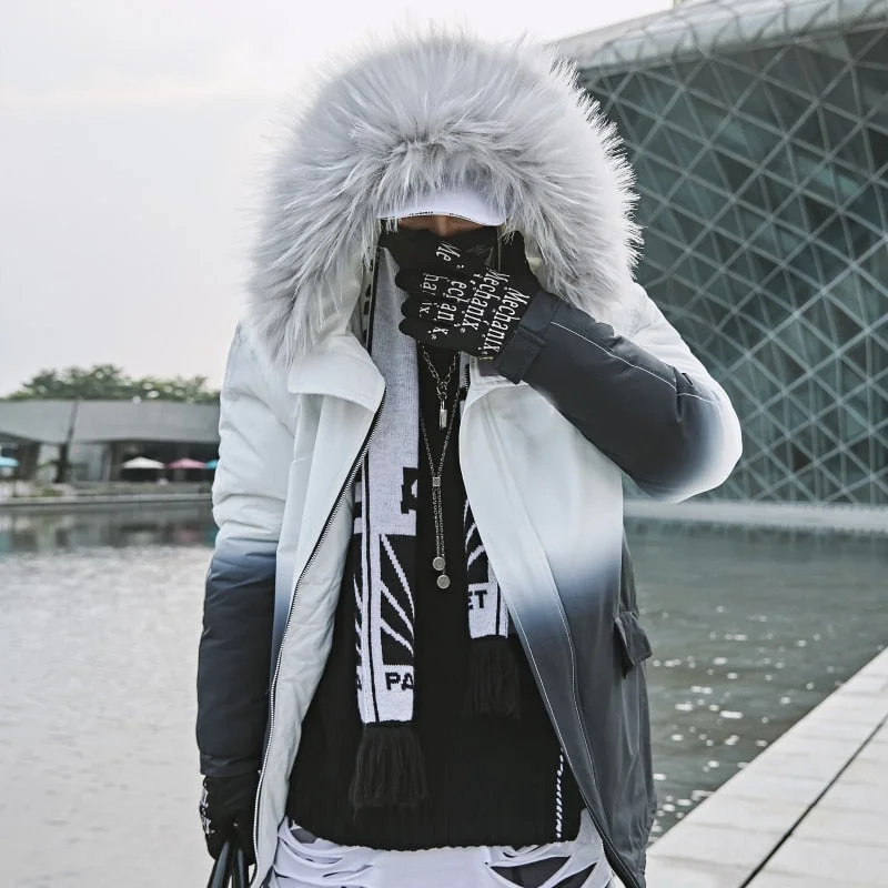 Limited Quantity Winter Warm Gradient Parkas for Men and Women