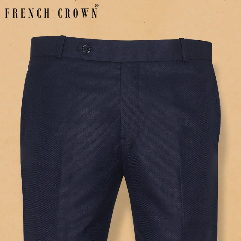 Season Finale Sale Berry Blue Diamond Textured Trouser