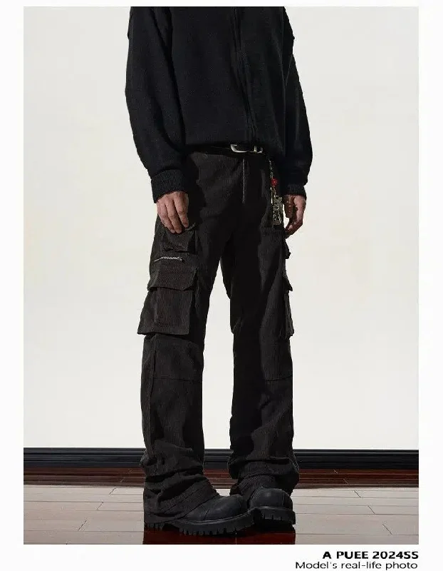 The Best Deal Corduroy Slim Fit Flared Cargo Pants