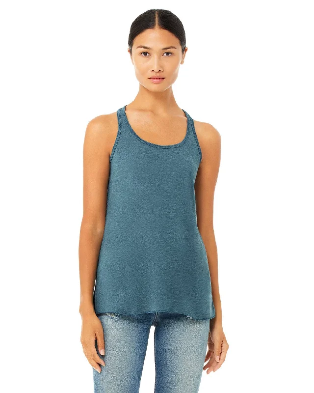 Deal of the Day Bella+Canvas Ladies Flowy Racerback Tank | Hthr Deep Teal