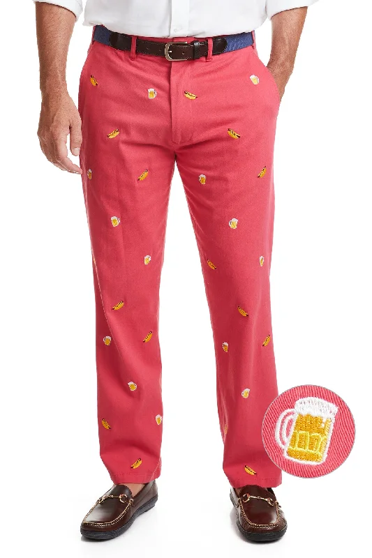 Midnight Madness Harbor Pant Hurricane Red with Hot Dog & Beer
