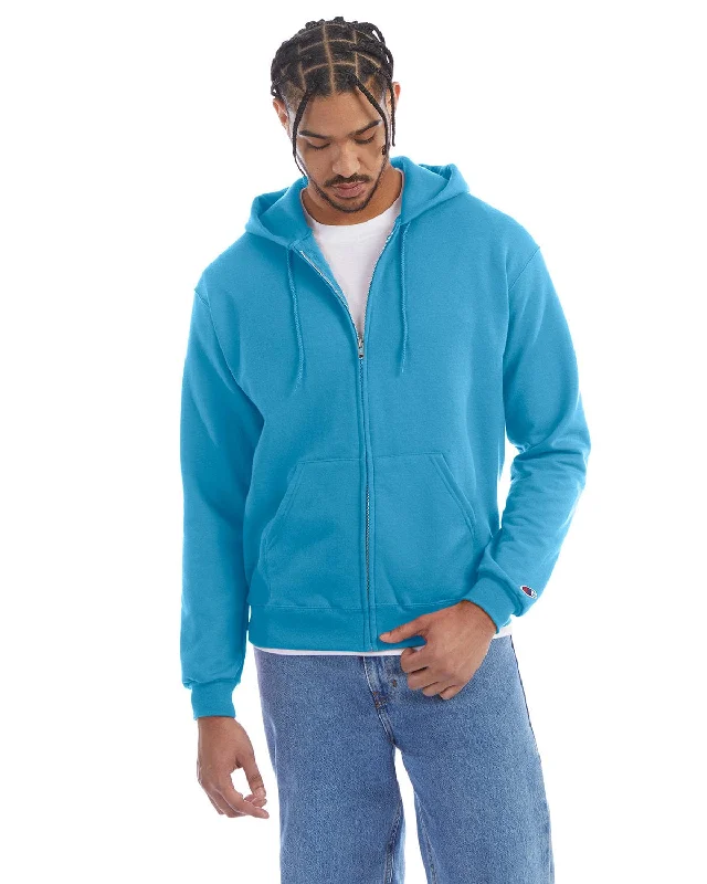 Act Now Champion EcoSmart Full-Zip Hoodie | Blue Lagoon