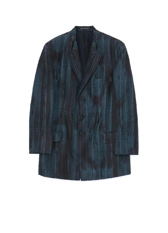 Blowout Deals BLUE STRIPED SILK 3-BUTTON JACKET