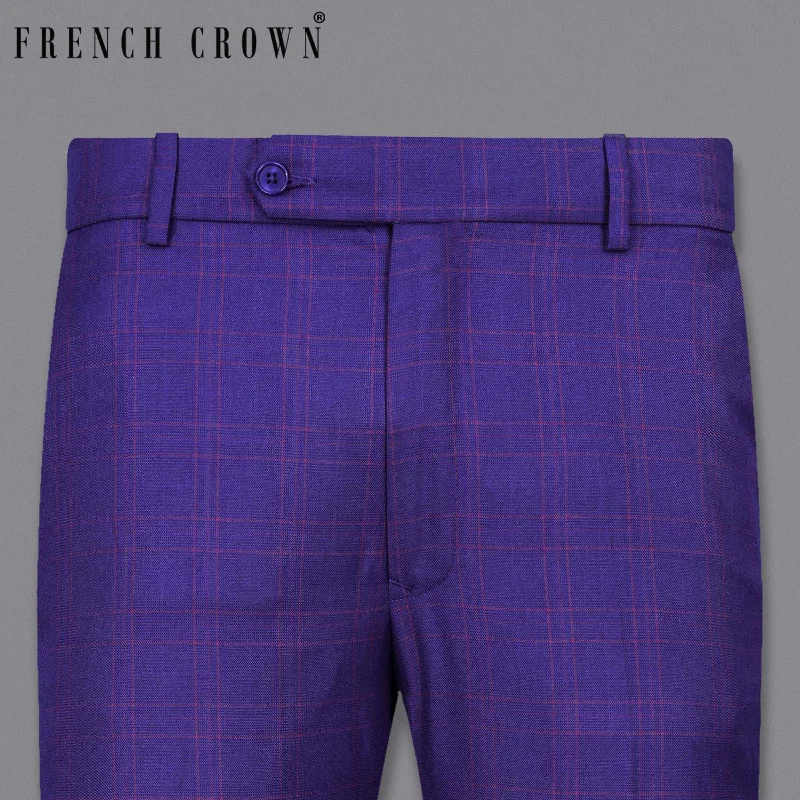 Early Bird Discount Christalle Blue with Fuchsia Pink Plaid Pant